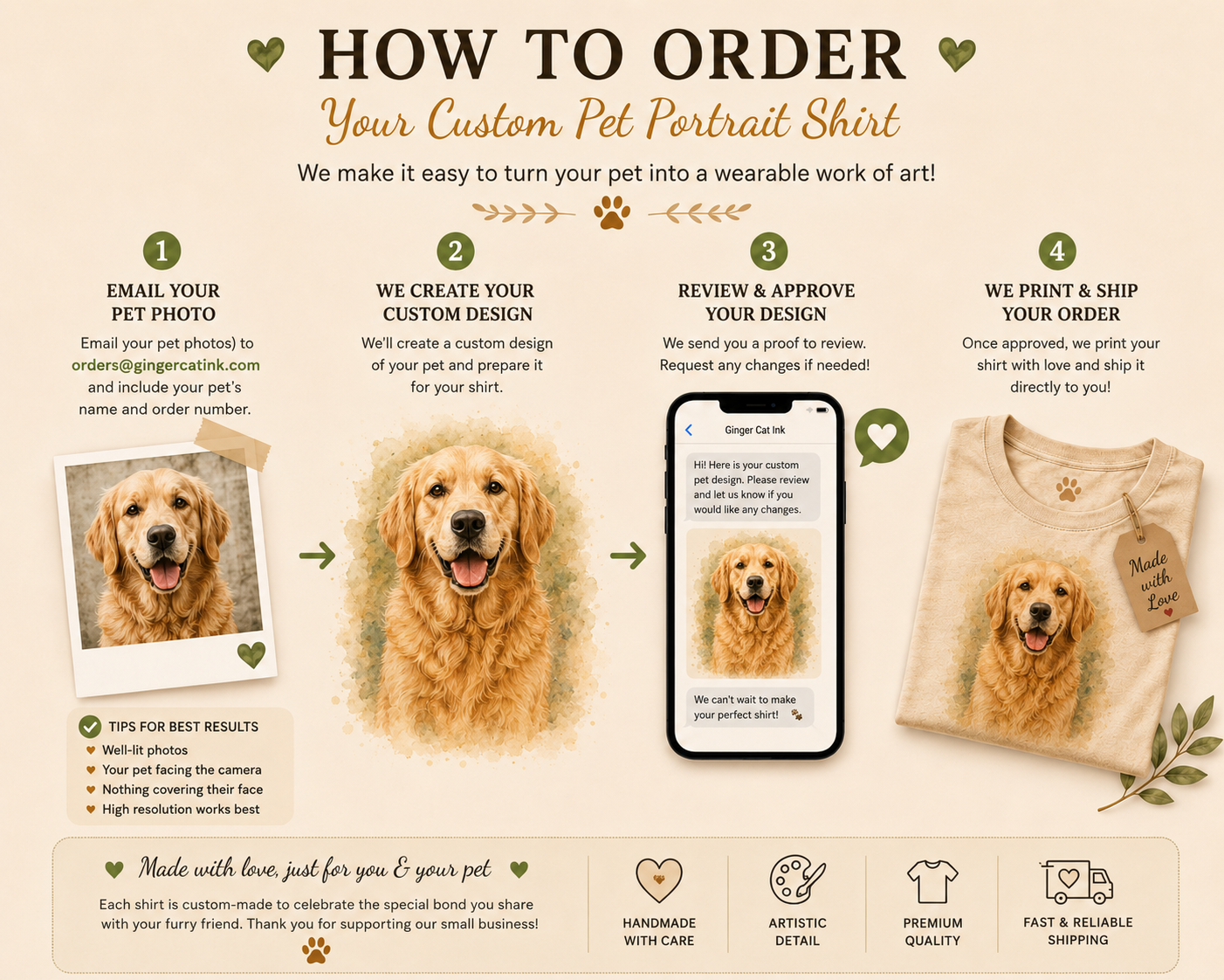 Custom Pet Portrait T-Shirt